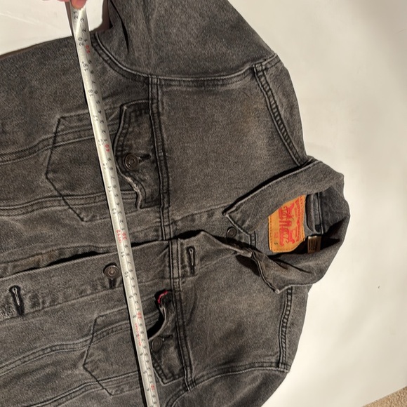 Levi's Men's Charcoal Denim Jean Jacket S vintage - Picture 10 of 13
